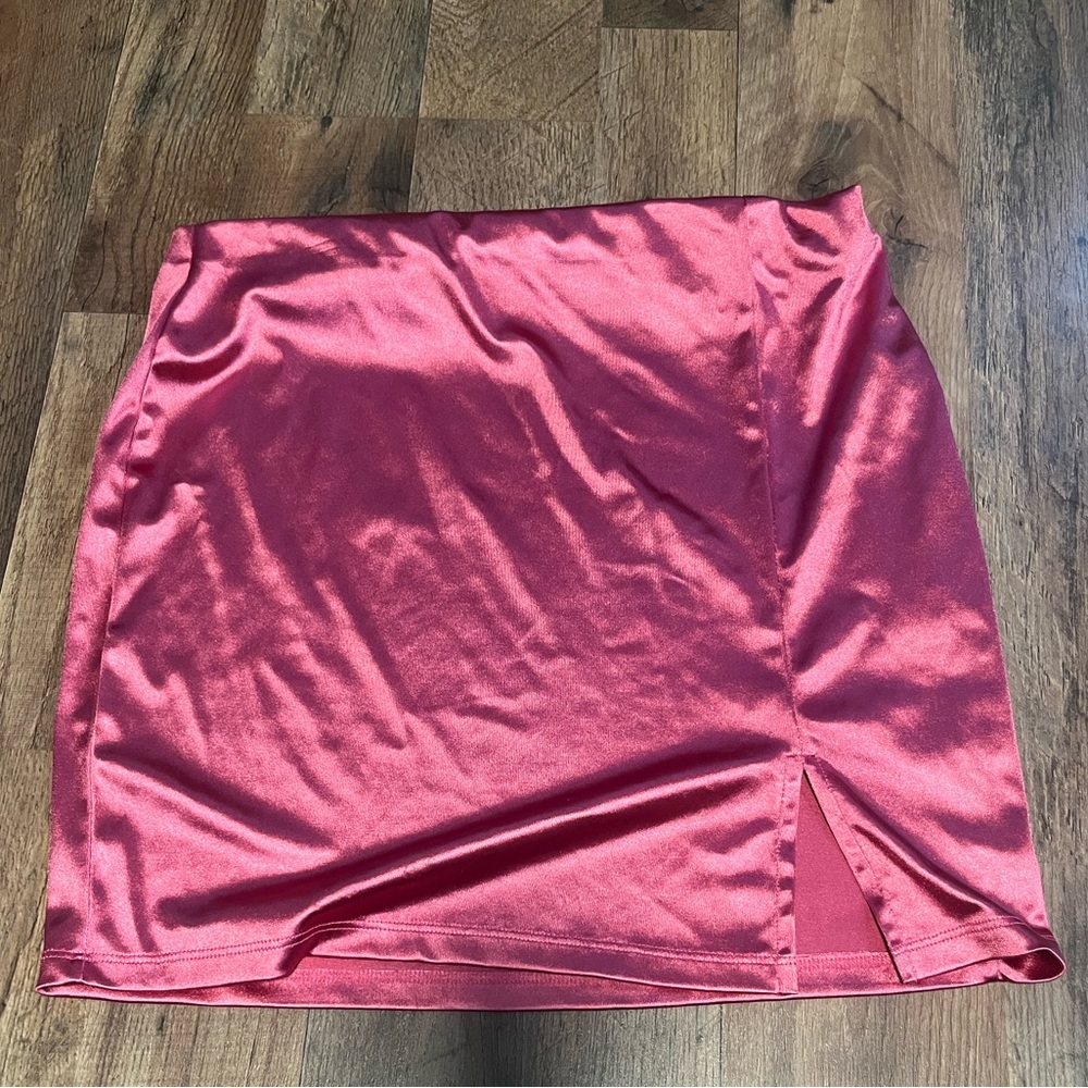Pink Silk Mini Skirt